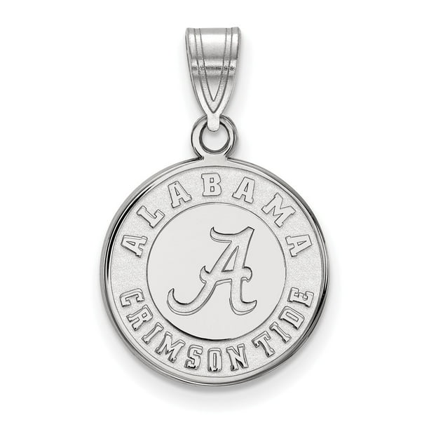 White Sterling Silver Charm Pendant Kansas NCAA University Of 15 mm White Sterling Silver Charm Pendant Kansas NCAA University Of 15 mm